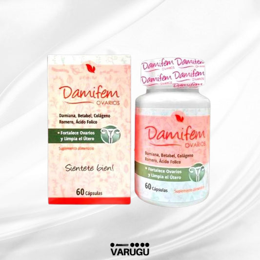 DAMIFEM Ovarios Cápsulas | Fortalece el útero - Reduce cólicos por menstruación e irregularidad