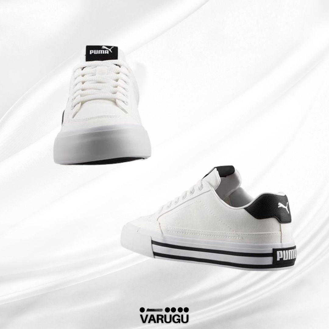 Tenis puma blanco con franja negra hombre