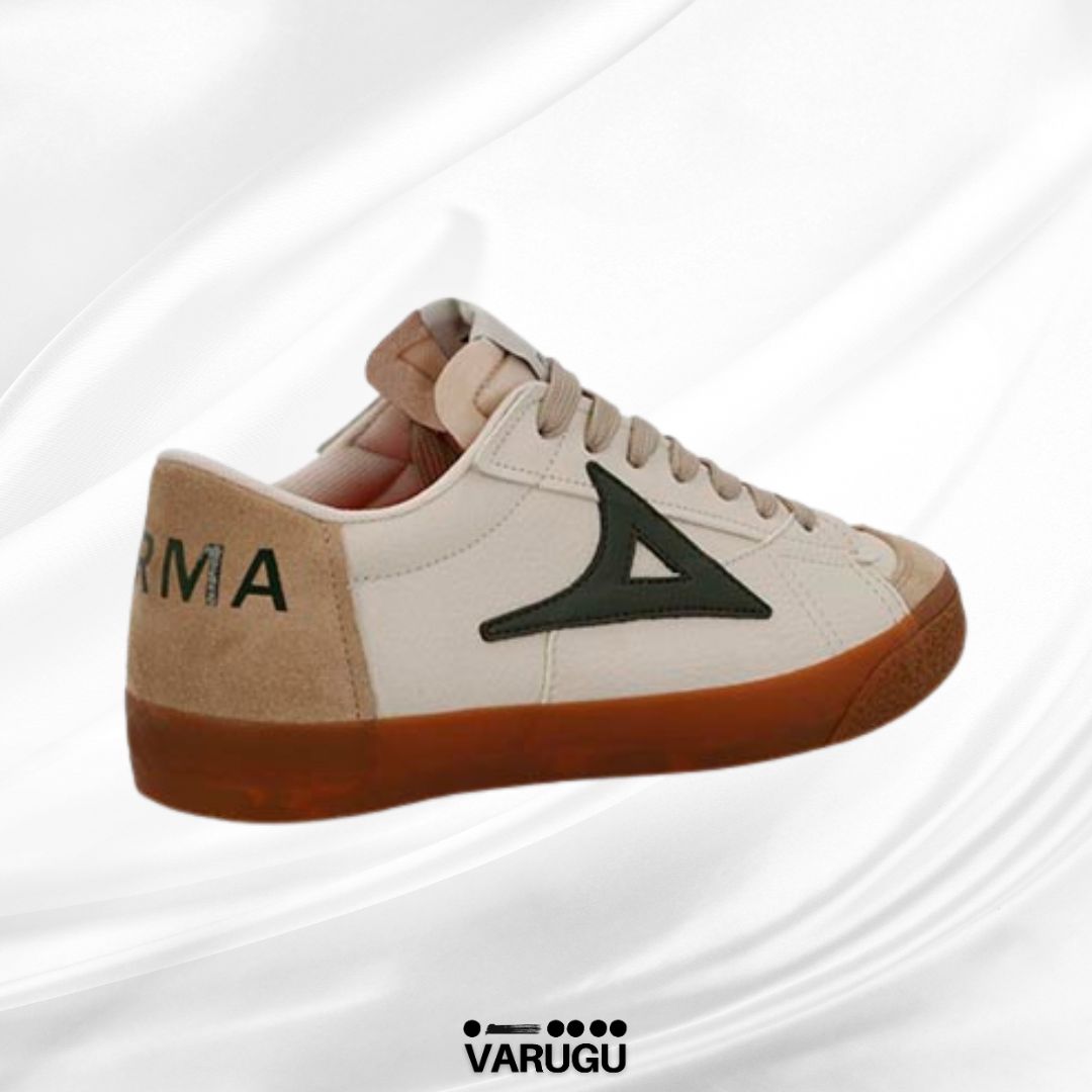 Tenis beige de moda cómodos hombre