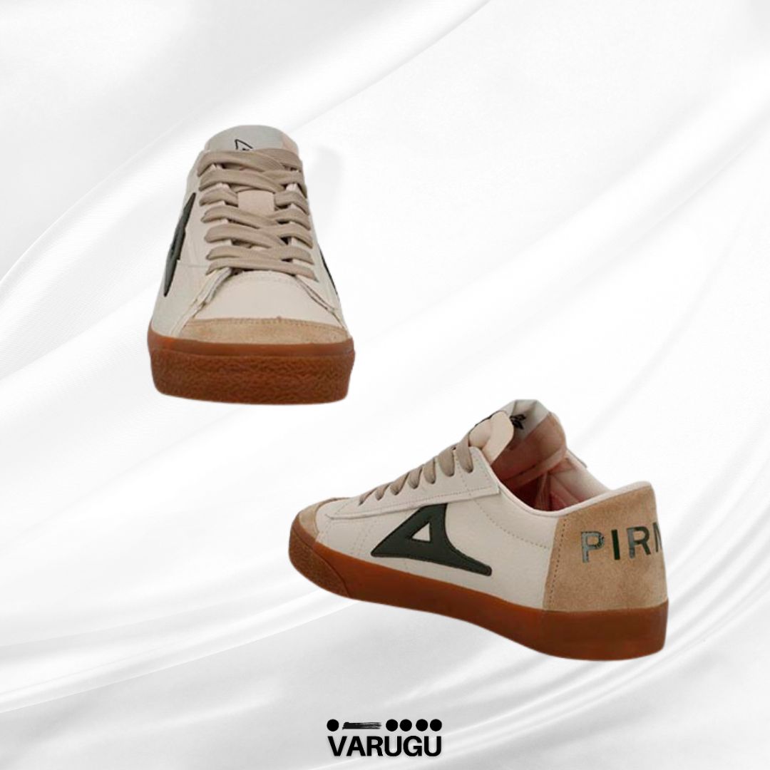 Tenis beige de moda cómodos hombre