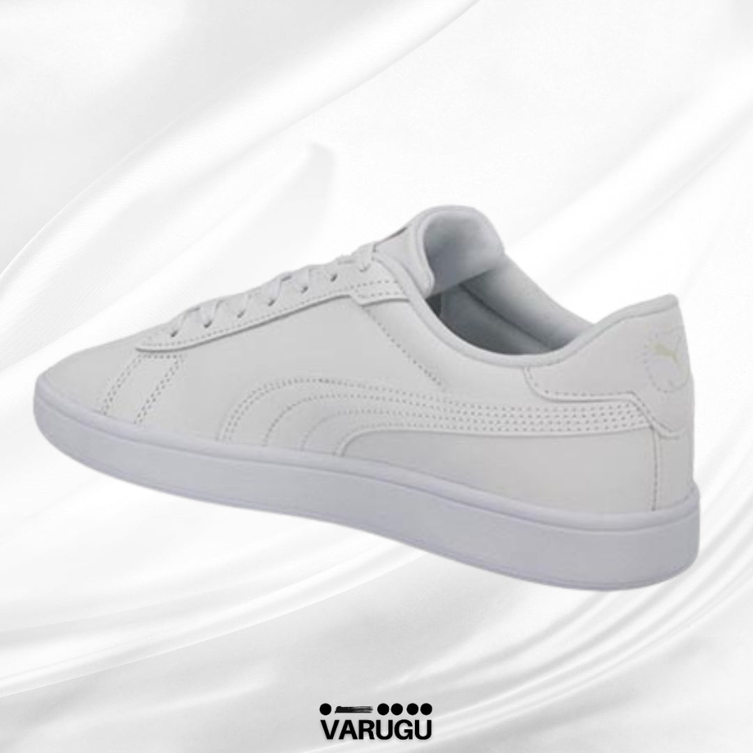 Tenis PUMA mujer color blanco y letra dorada