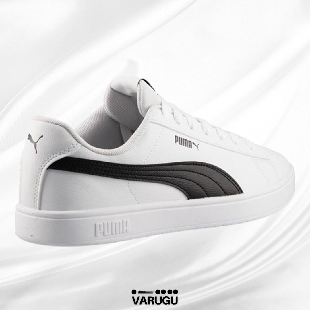 Tenis PUMA blancos franja negra mujer