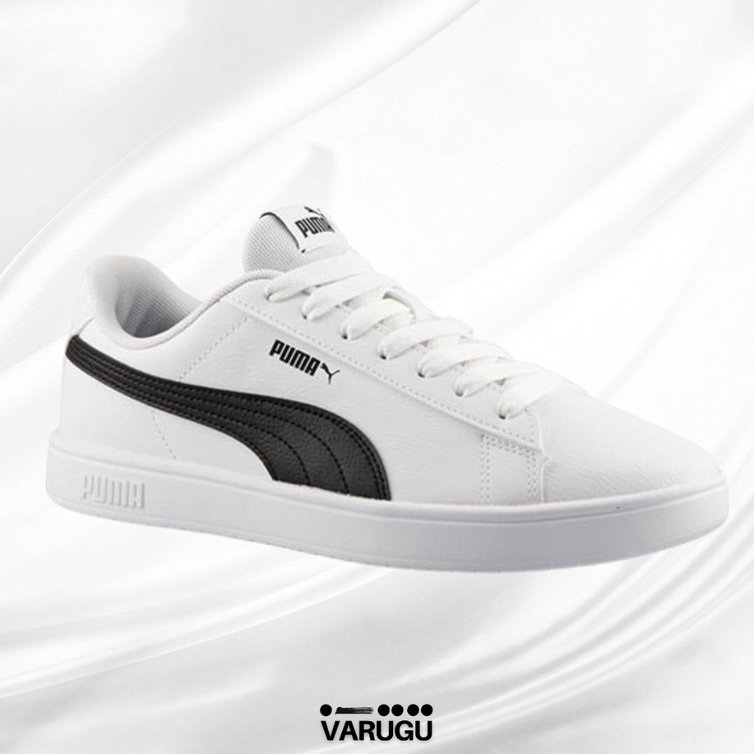 Tenis PUMA blancos franja negra mujer