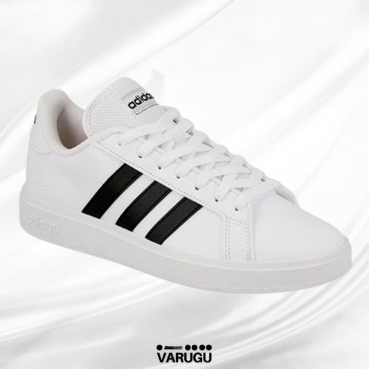 Tenis Adidas blancos franja negra mujer