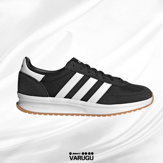 Tenis Adidas negros con franja blanca hombre