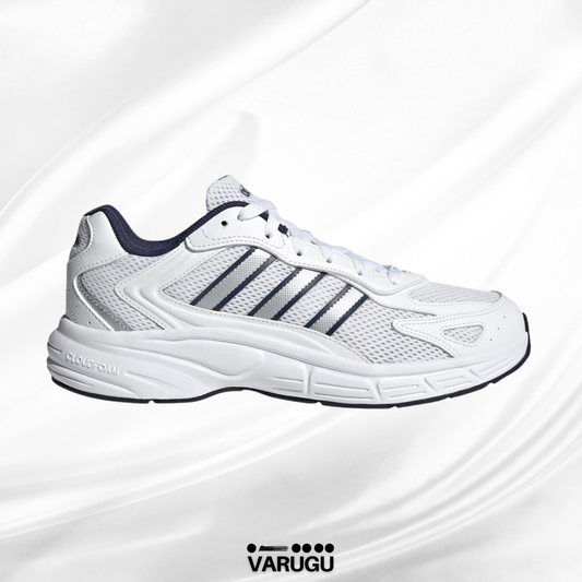 Tenis Adidas blancos con franjas plata hombres