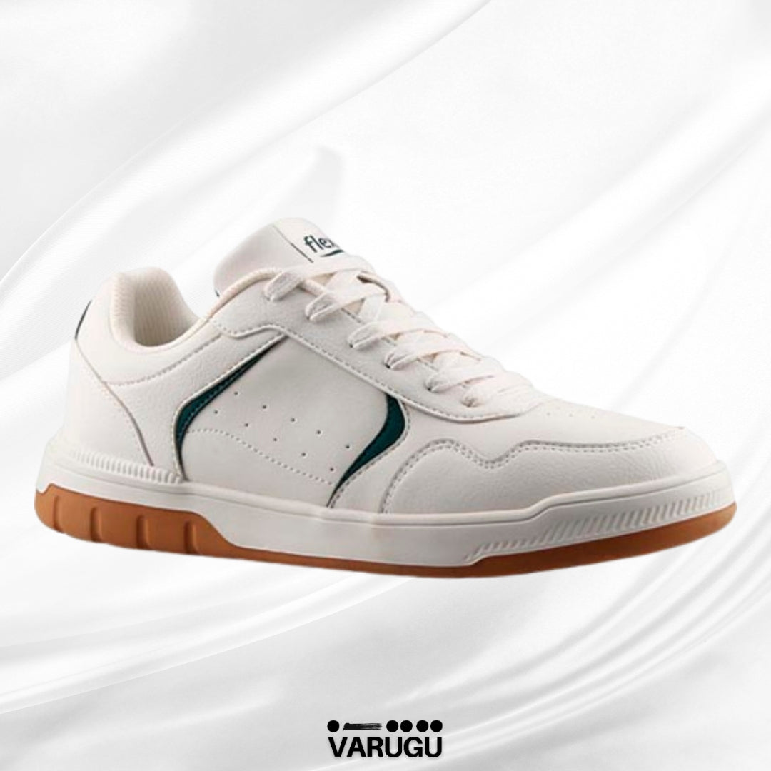 Tenis FLEXI beige con franja verde hombres