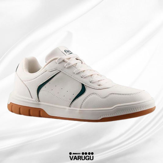 Tenis FLEXI beige con franja verde hombres
