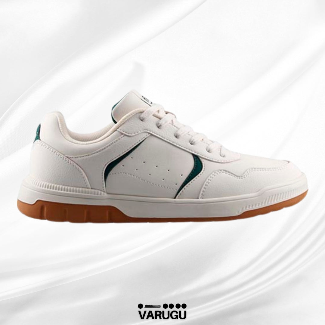 Tenis FLEXI beige con franja verde hombres