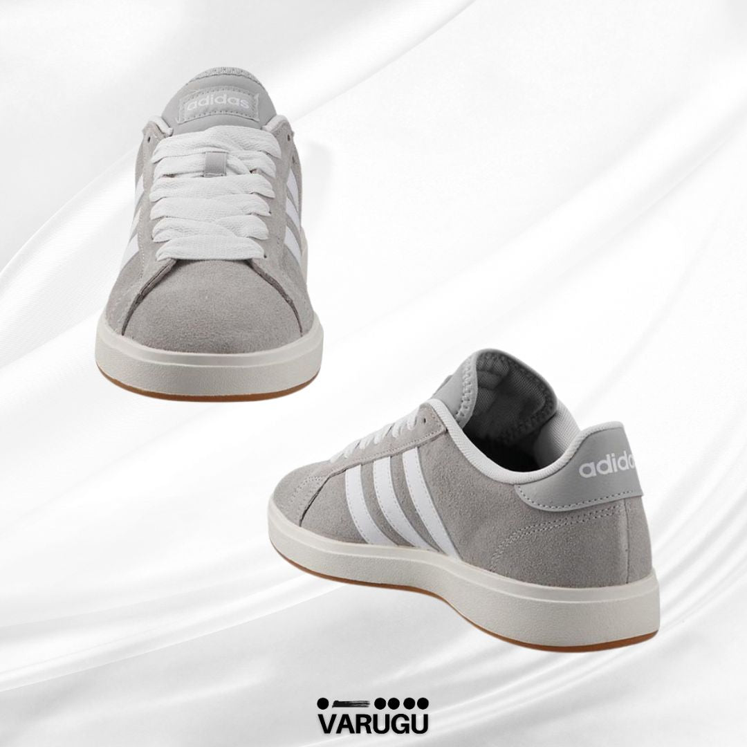 Tenis ADIDAS gris con blanco mujer