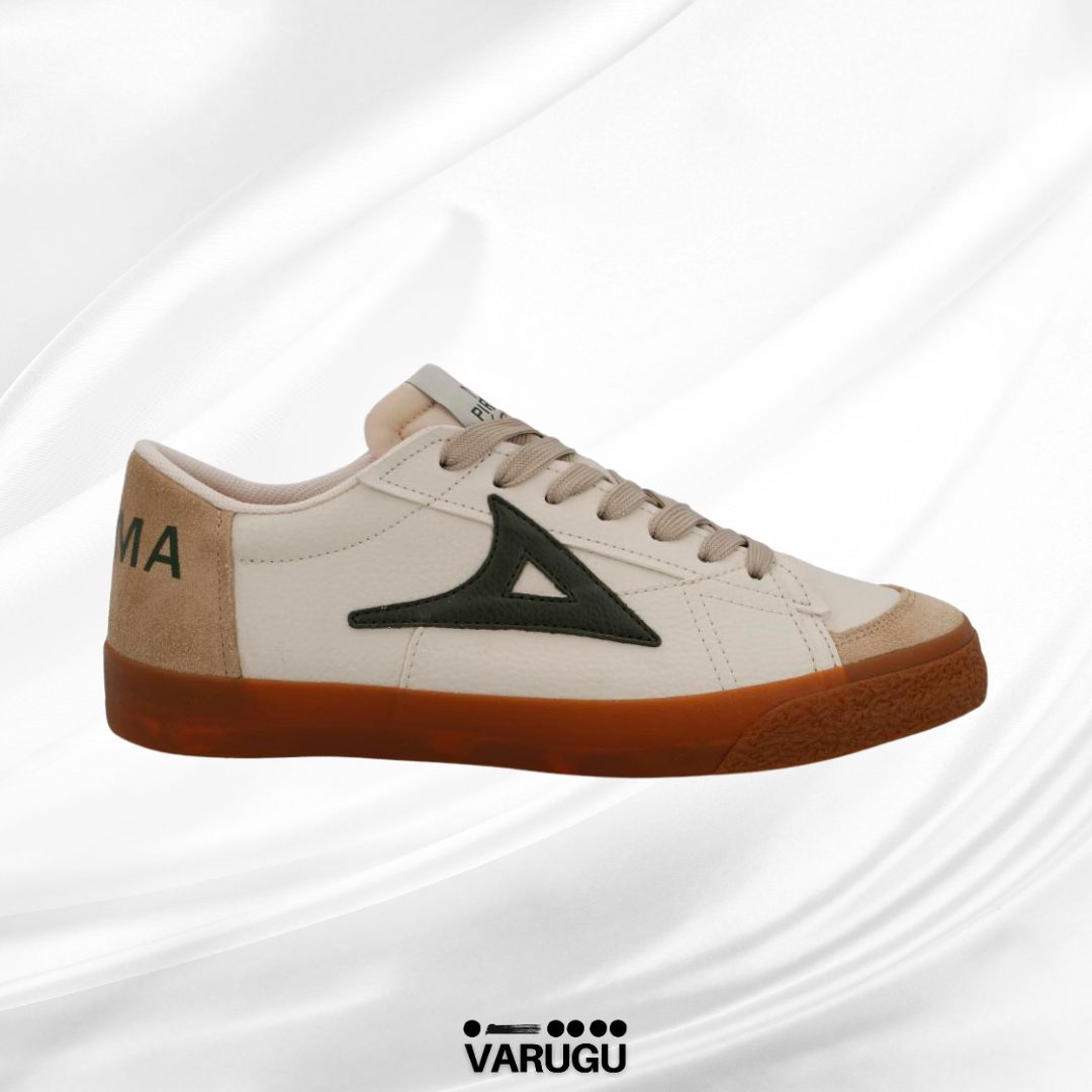 Tenis beige de moda cómodos hombre