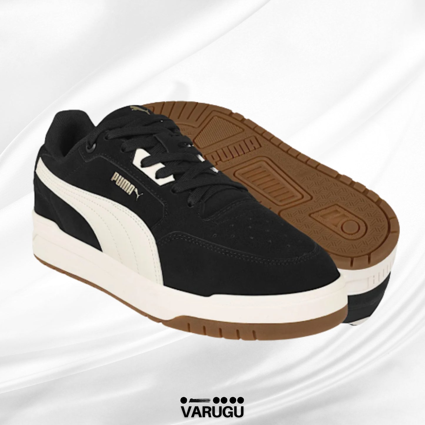 Tenis PUMA negros suela café hombres