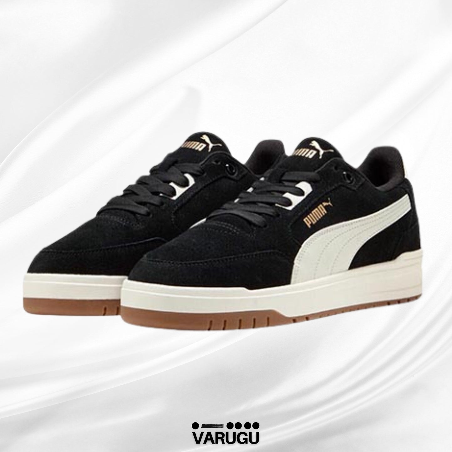 Tenis PUMA negros suela café hombres