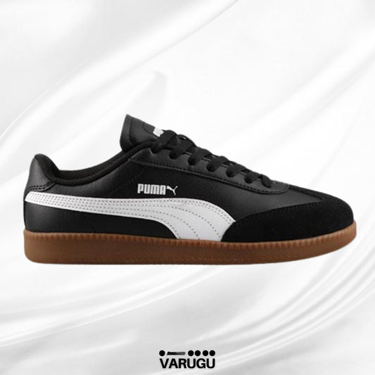 Tenis PUMA negros con franja blanca mujer