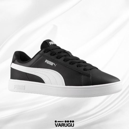 Tenis PUMA color negro con franja mujer