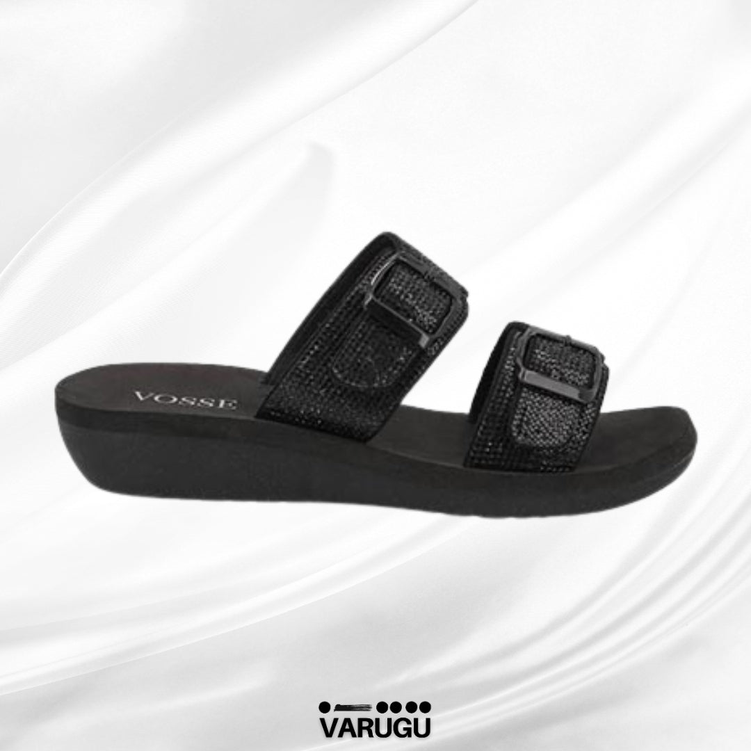 Sandalias con plantilla acolchonada y doble hebilla