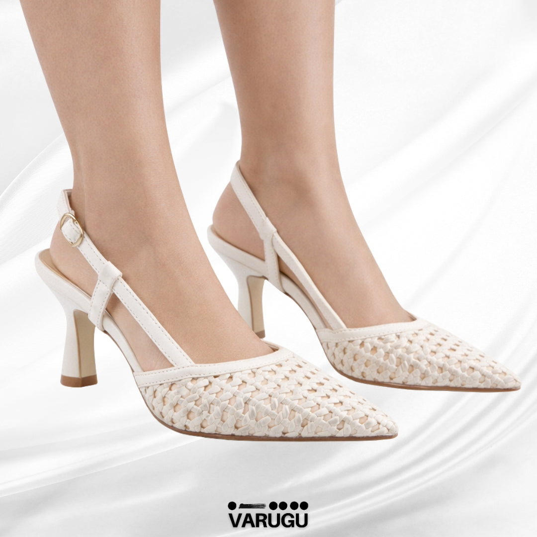 Zapatillas de punta blancas con cinturón