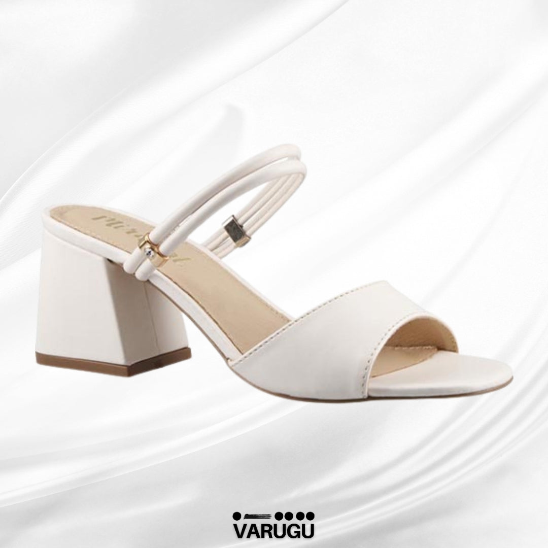 Zapatillas latte tacón grueso bajo