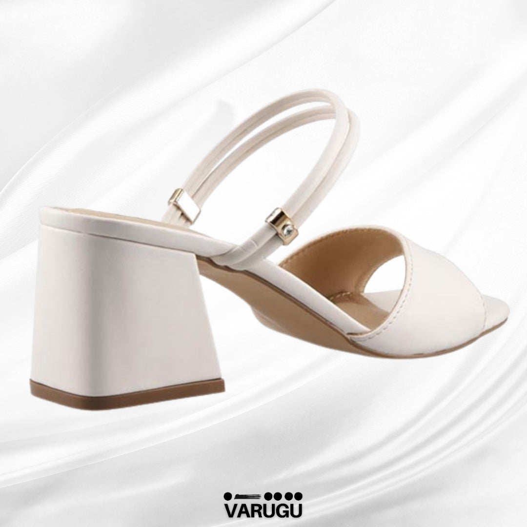 Zapatillas latte tacón grueso bajo