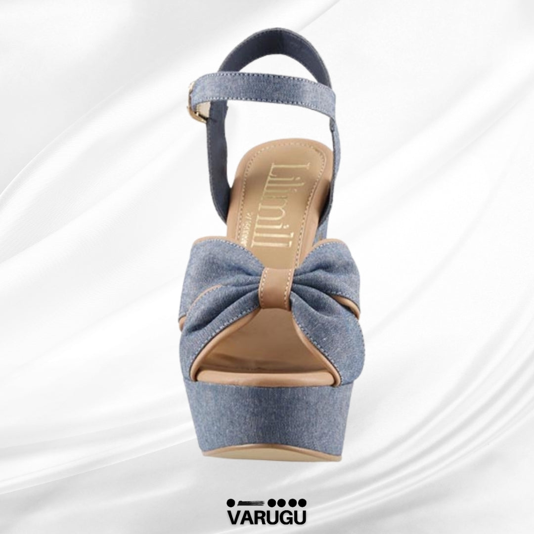 Zapatillas azul mezclilla con café altas