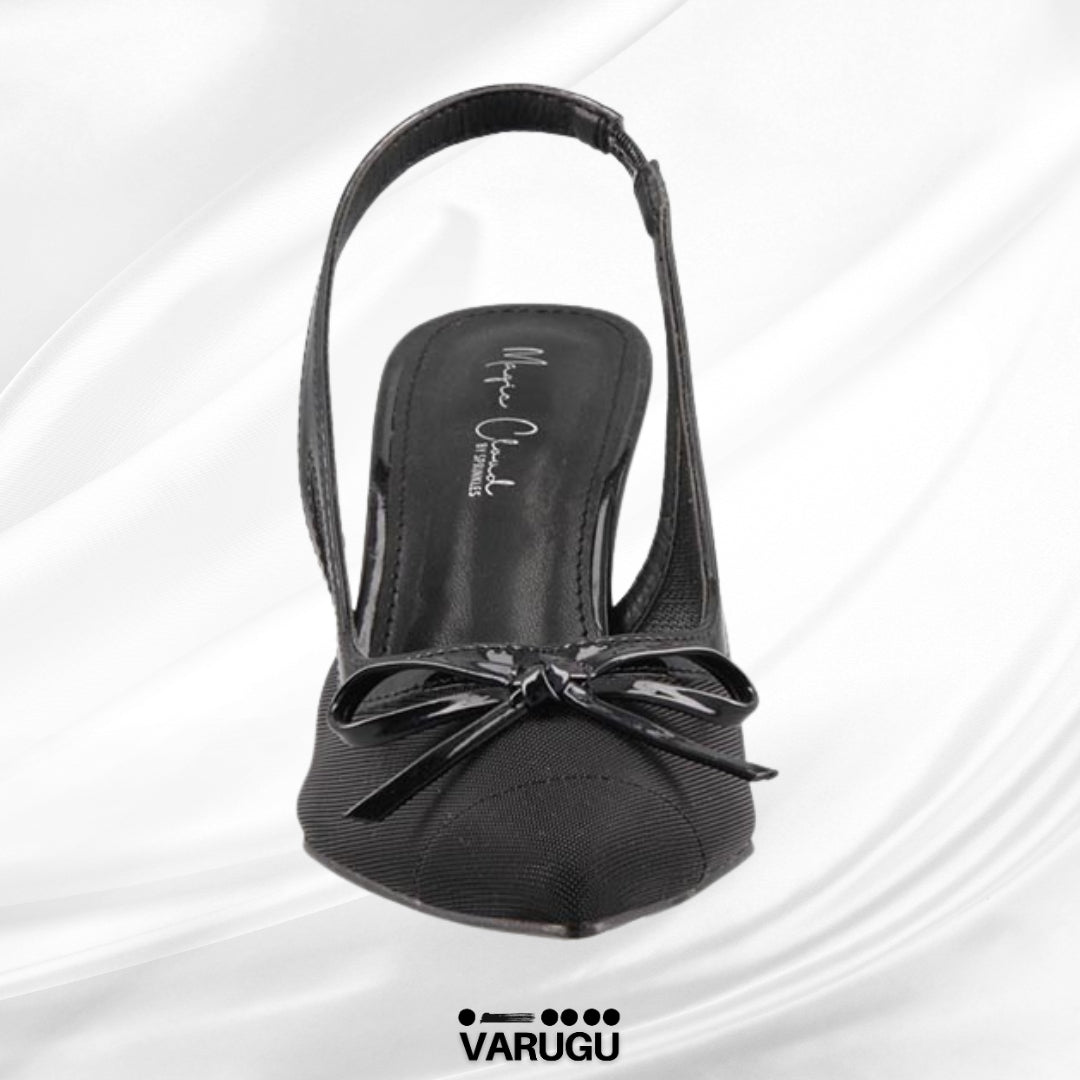 Zapatillas negras de punta con lazo