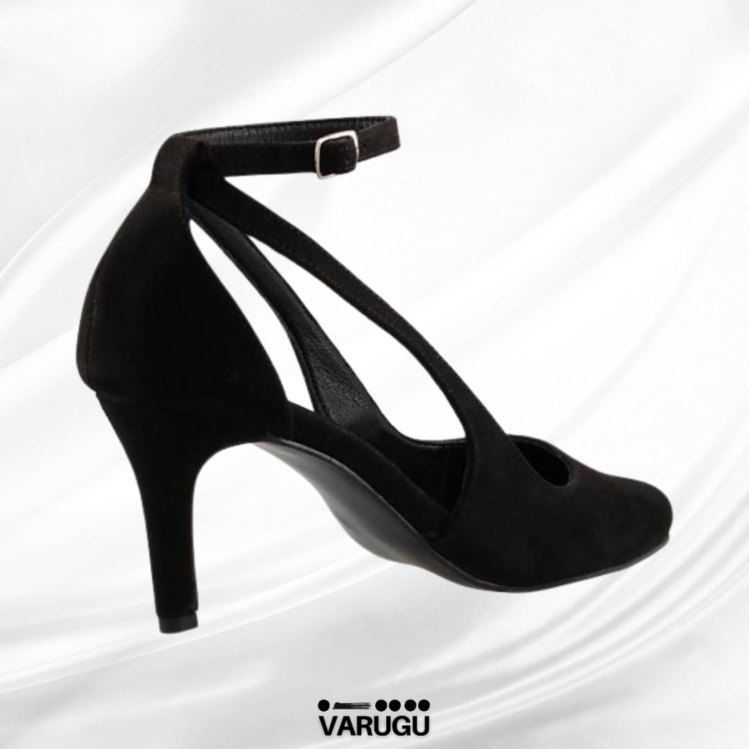Zapatillas abiertas de punta color negro