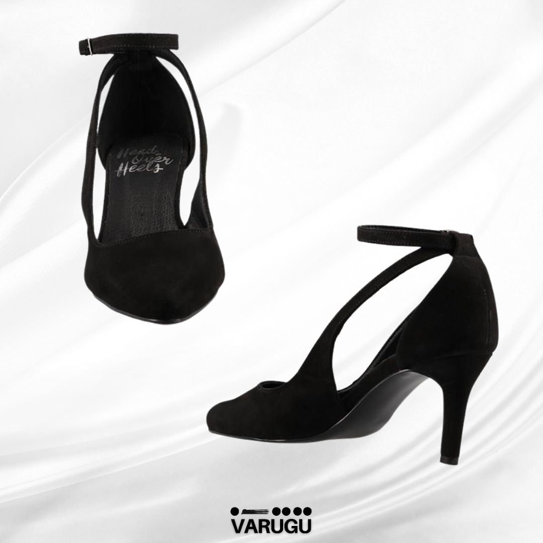 Zapatillas abiertas de punta color negro