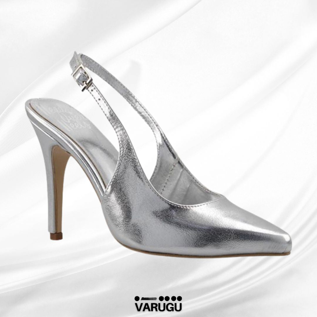 Zapatillas plata con punta fina