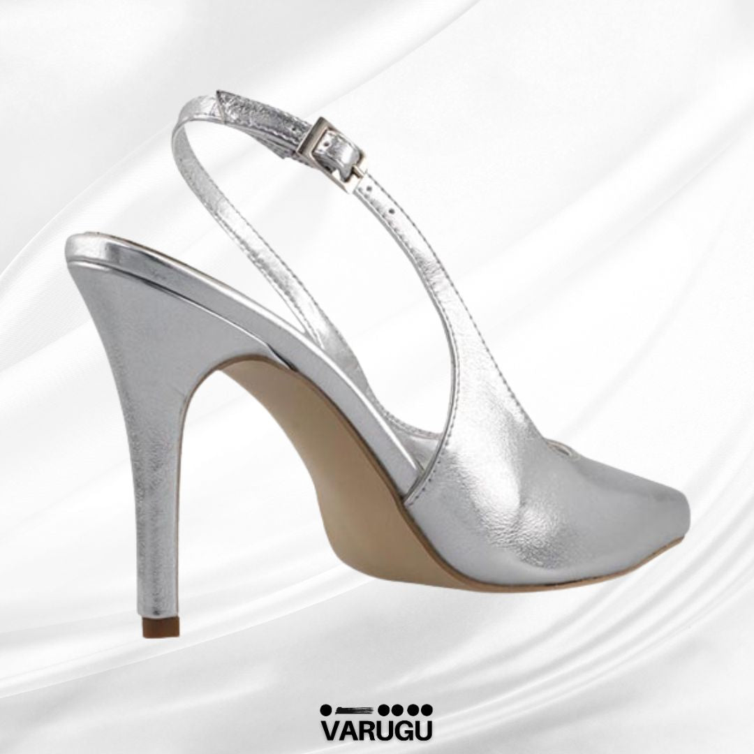 Zapatillas plata con punta fina