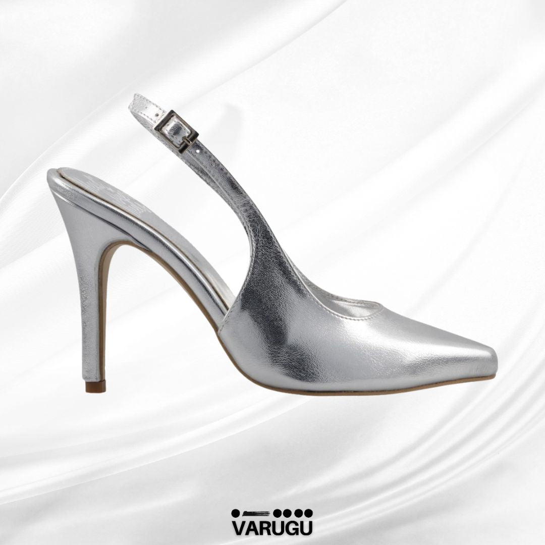 Zapatillas plata con punta fina
