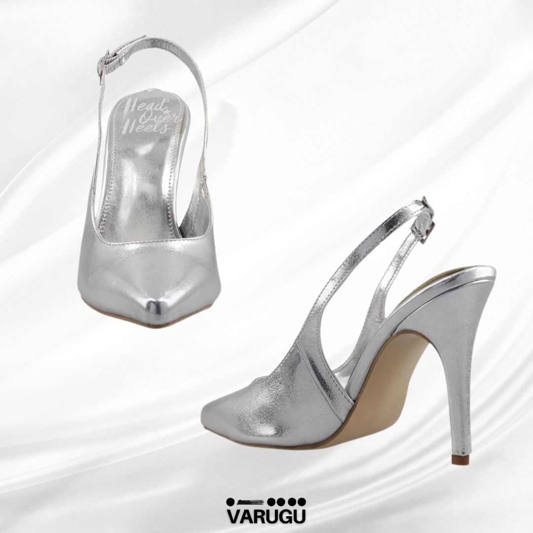 Zapatillas plata con punta fina