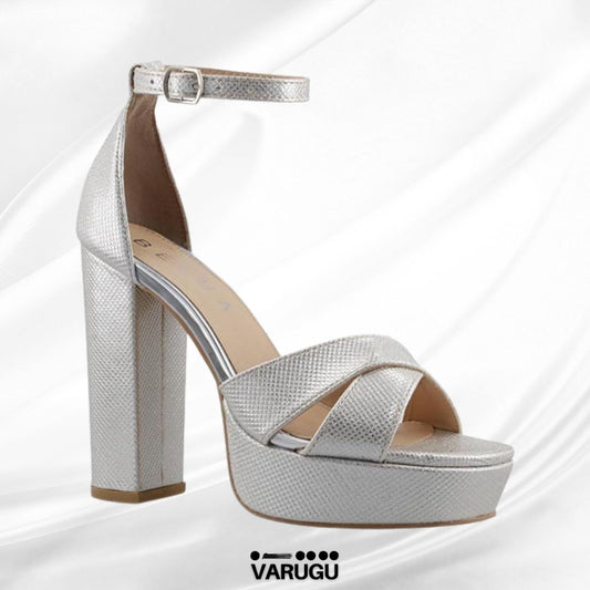 Zapatillas plateadas altas con pulsera