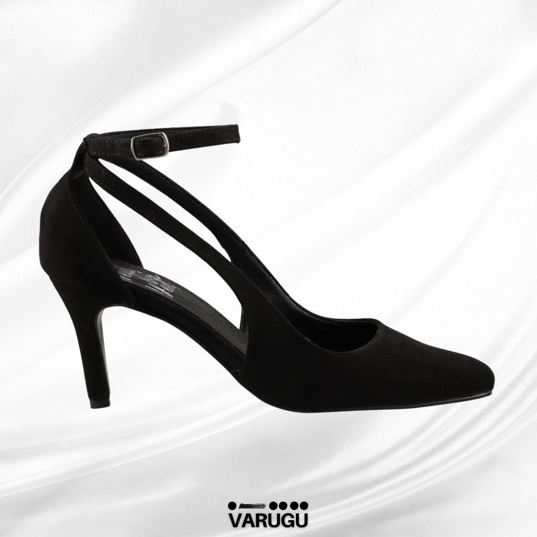 Zapatillas abiertas de punta color negro