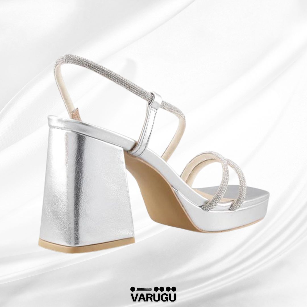 Zapatillas color plata para fiesta