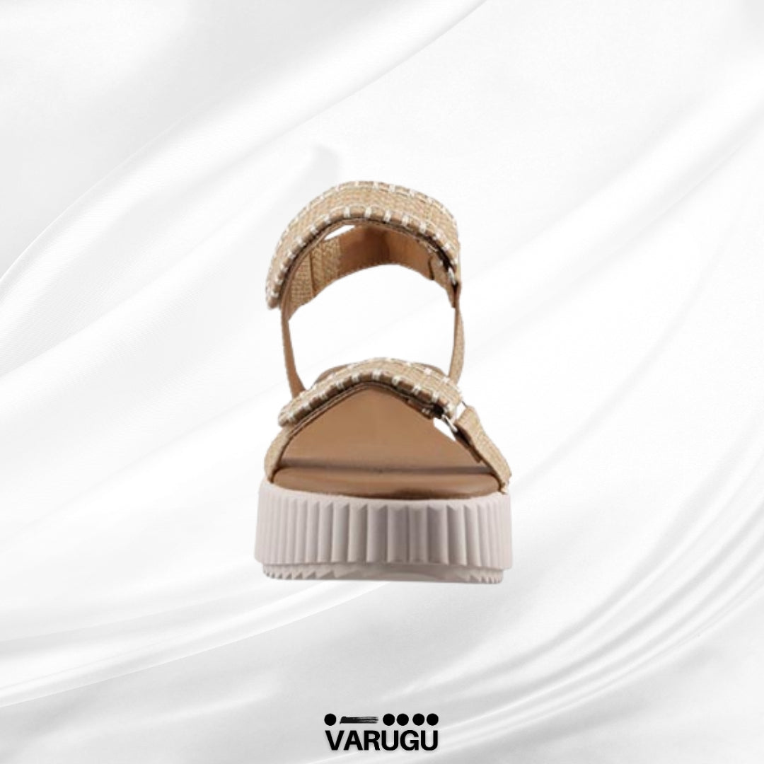 Sandalias para dama con cintas plegables