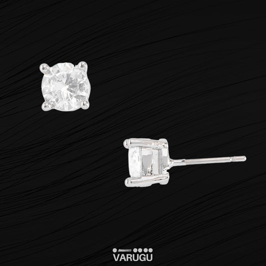 Aretes zirconia redondos - Tono cristal