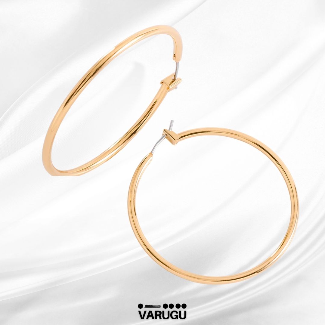 Aretes argolla en baño de oro