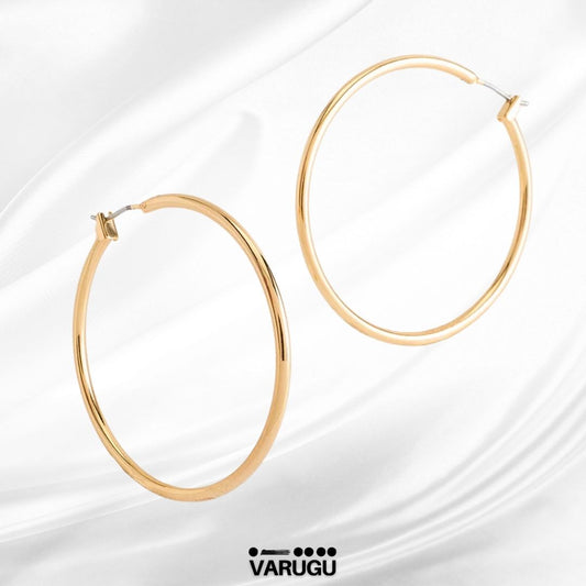 Aretes argolla en baño de oro