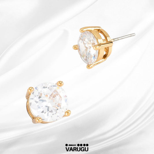 Aretes con Diamonice en baño de oro