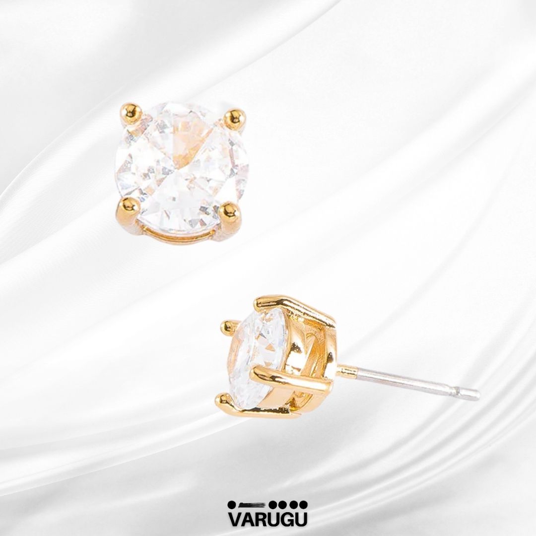 Aretes con Diamonice en baño de oro