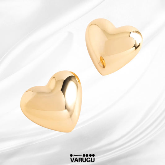 Aretes corazón baño de oro