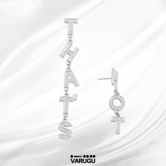 Aretes plateados largos - Paris Hilton