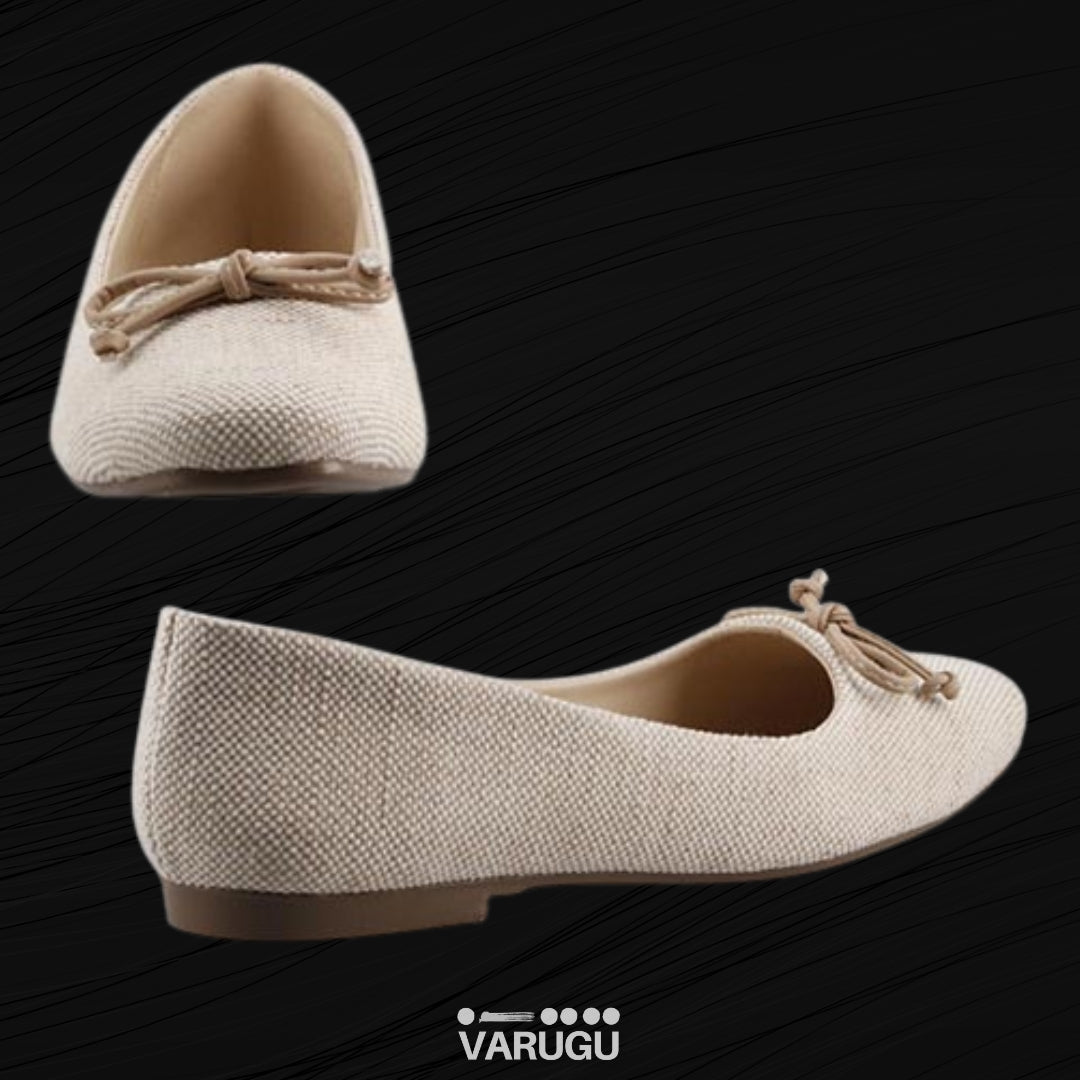 Flats con textura y lazo para dama