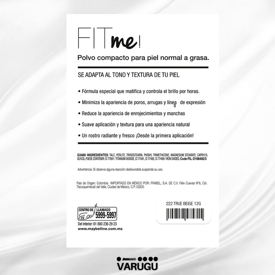 Polvo compacto Maybelline FIT me MATE - Control de brillo y piel normal a grasa
