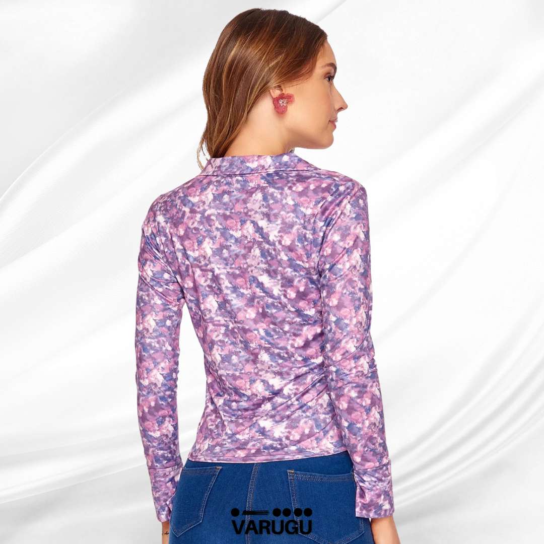 Blusa lila manga larga