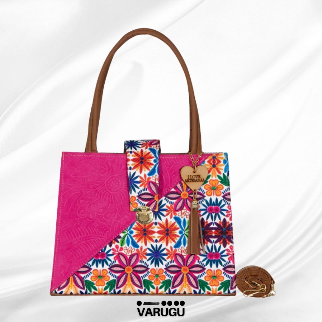 Bolsas con estampado de flores en un costado