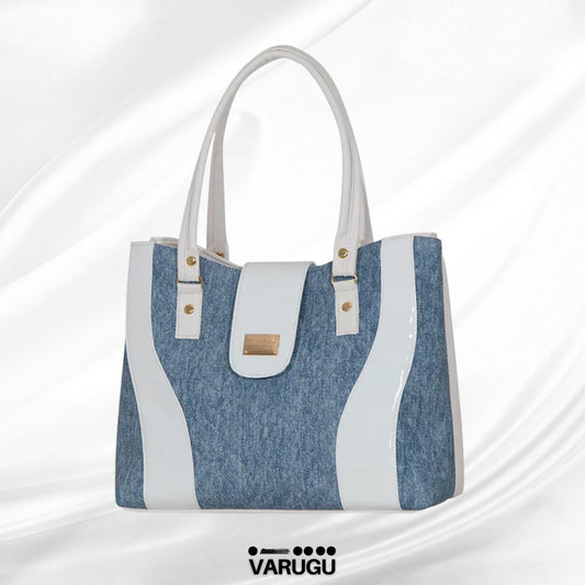 Bolsa azul con blanco