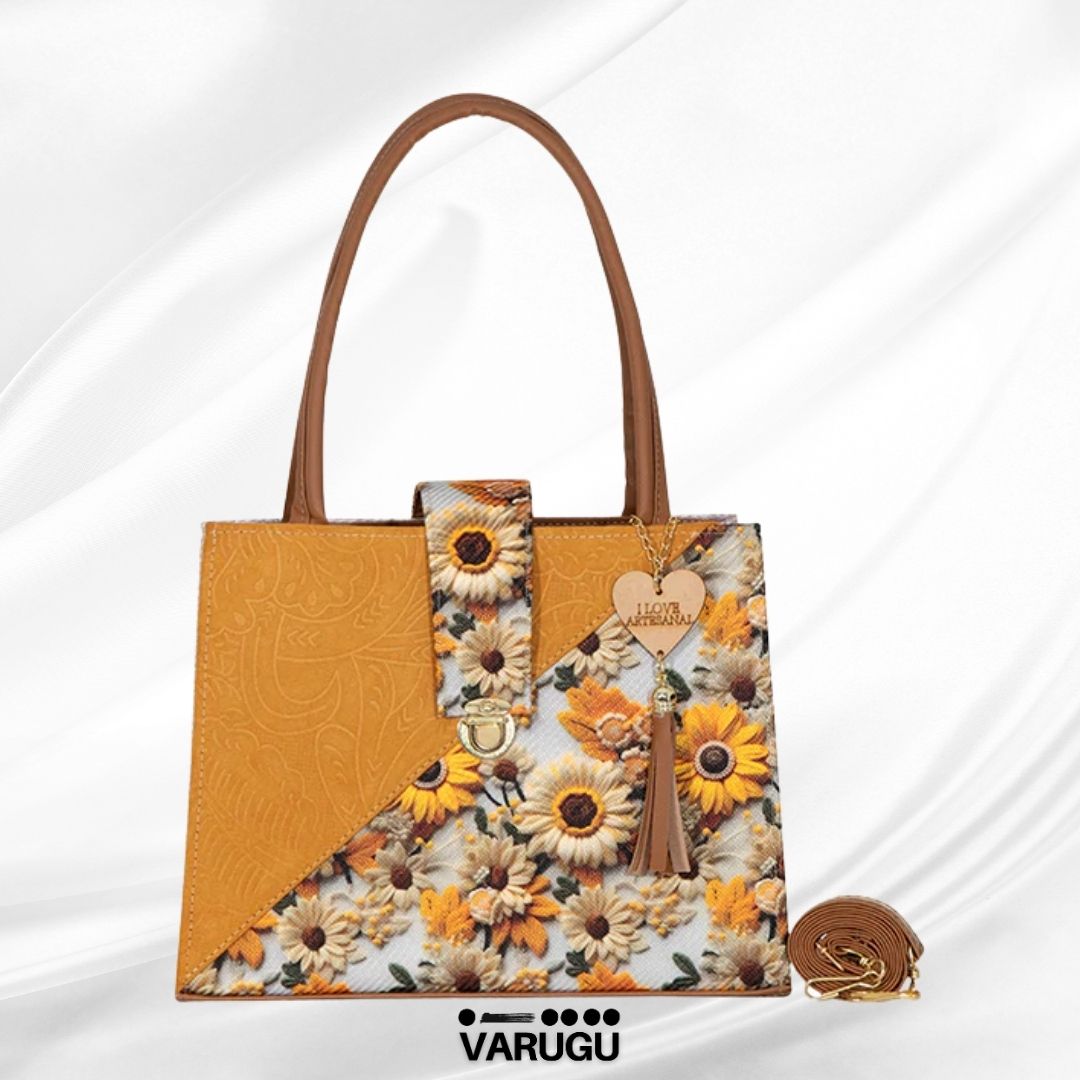 Bolsas con estampado de flores en un costado