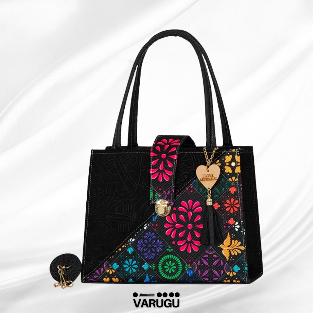 Bolsas con estampado de flores en un costado