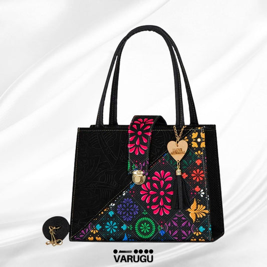 Bolsas con estampado de flores en un costado